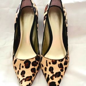 Nine West Freda Animal Print Fur shoes sz 7